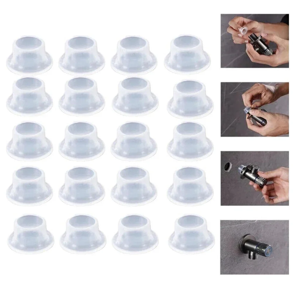 20pc 4 Points Faucet Leak-Proof Sealing Gasket Silicone Plug For Faucet Triangle Valve Tap Plug Fittings Leak-proof Seal Buckle