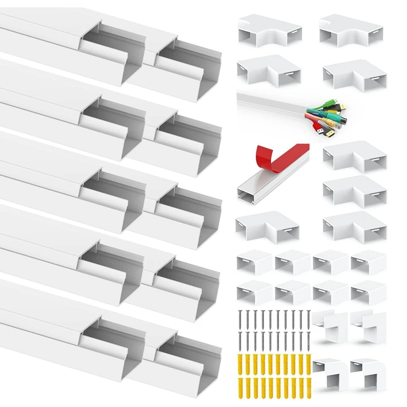 

Self-Adhesive Cable Duct, TV Cable Duct, TV Cable Organiser, 10 Pieces X 0.4 M, Cable Duct For Cables Cable Duct