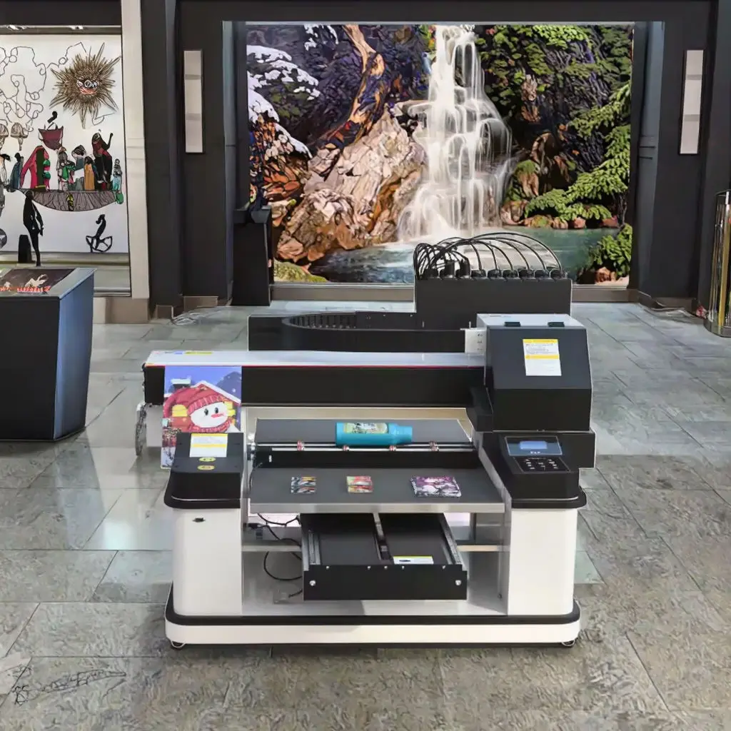 

Высокоскоростной планшетный УФ-принтер 6090, многофункциональный УФ-принтер 9060, с вращающимся устройством, планшетный УФ-принтер