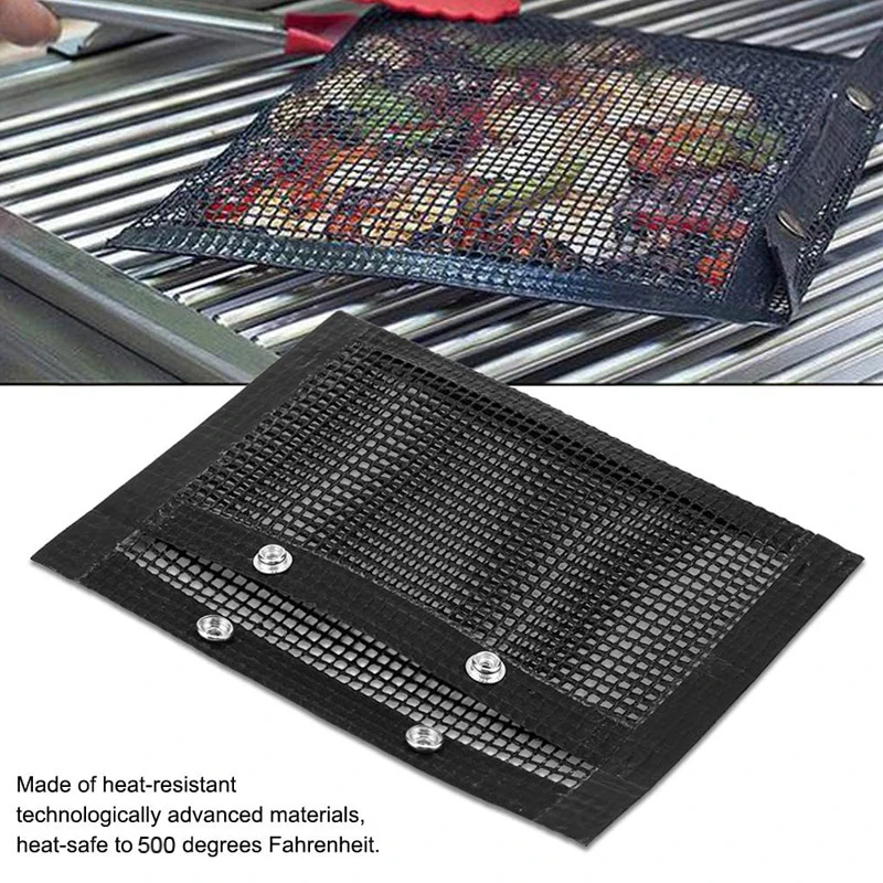 Non-Stick Mesh Bag Flon Barbecue Mesh Bag  Bbq Bag High Temperature Resistant Barbecue Mesh Bag