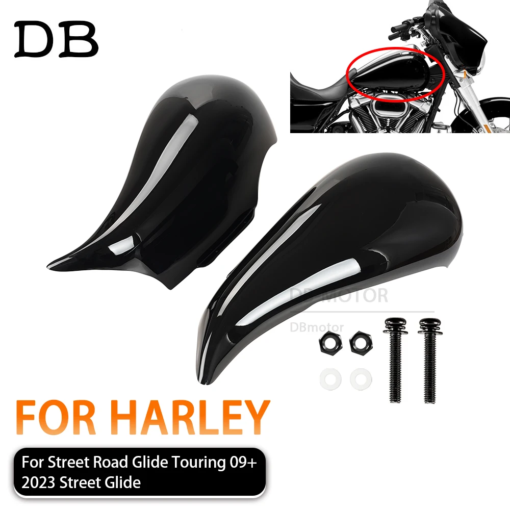 

Glossy Black ABS Motorcycle Stretched Tank Cover Fuel Shroud Fit For Harley Davidson Touring Street Road Glide 2009 - 2023