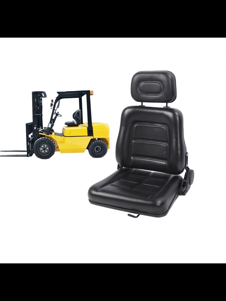 Heftruckzitting Zwart Slijtvast Grasmaaierzitting Ergonomisch met verstelling en schuifrail voor graafmachine Lader Tractormaaier - afbeelding 2