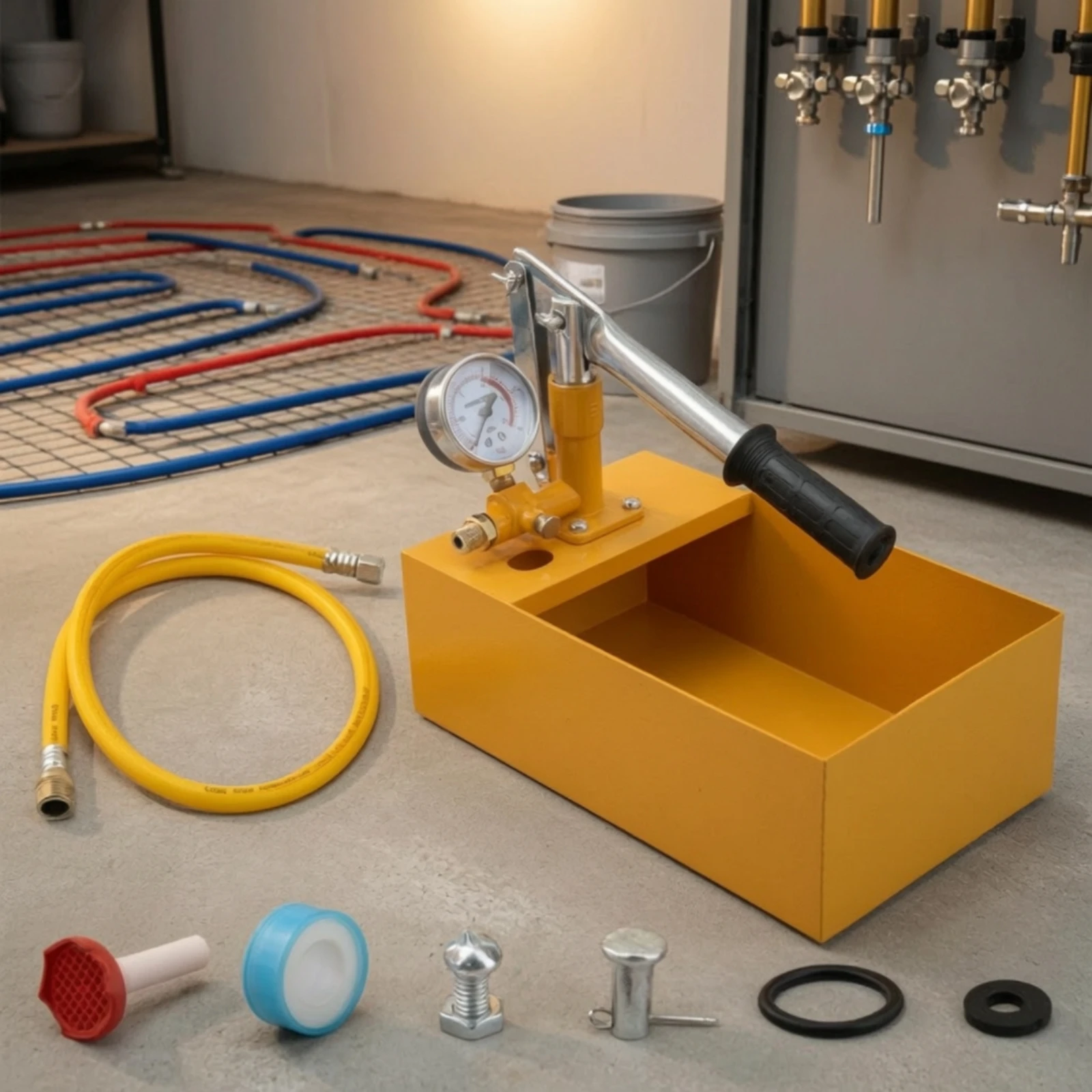 Hydrostatic Water Pipe Leakage Pressure Test Pump Kit Hand-Operated Pressure Test Pump Kit with Gauge and Tank Long-Lasting view 6