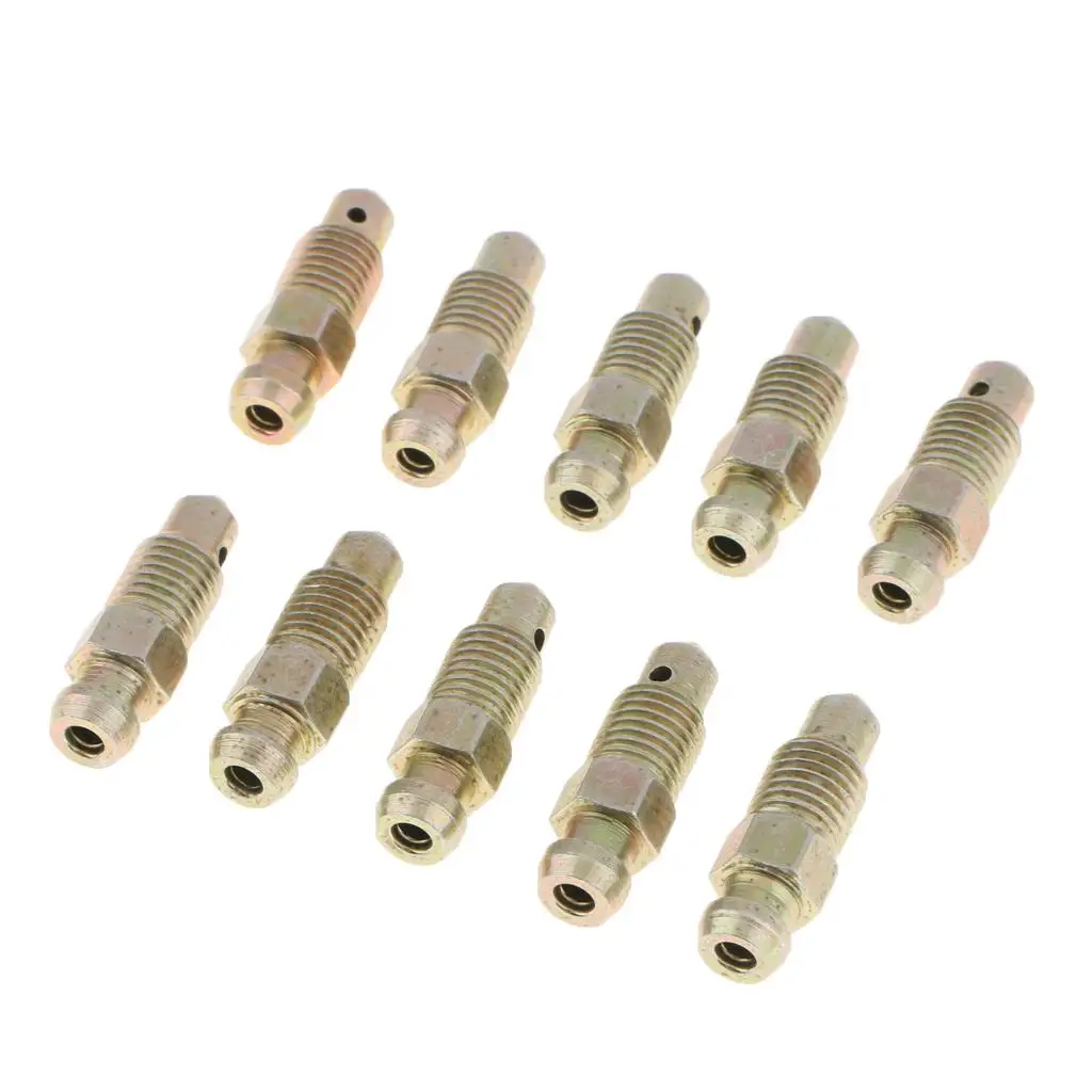 10 Pieces M8x1mm Motorcycle Car Brake Bleeder Nipple Caliper Bleed Screws