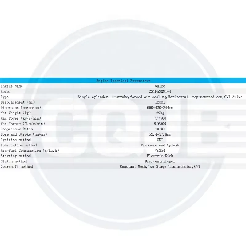 CQJB High Quality Motorcycle Engine WH125CC Motorcycle Engine Assembly