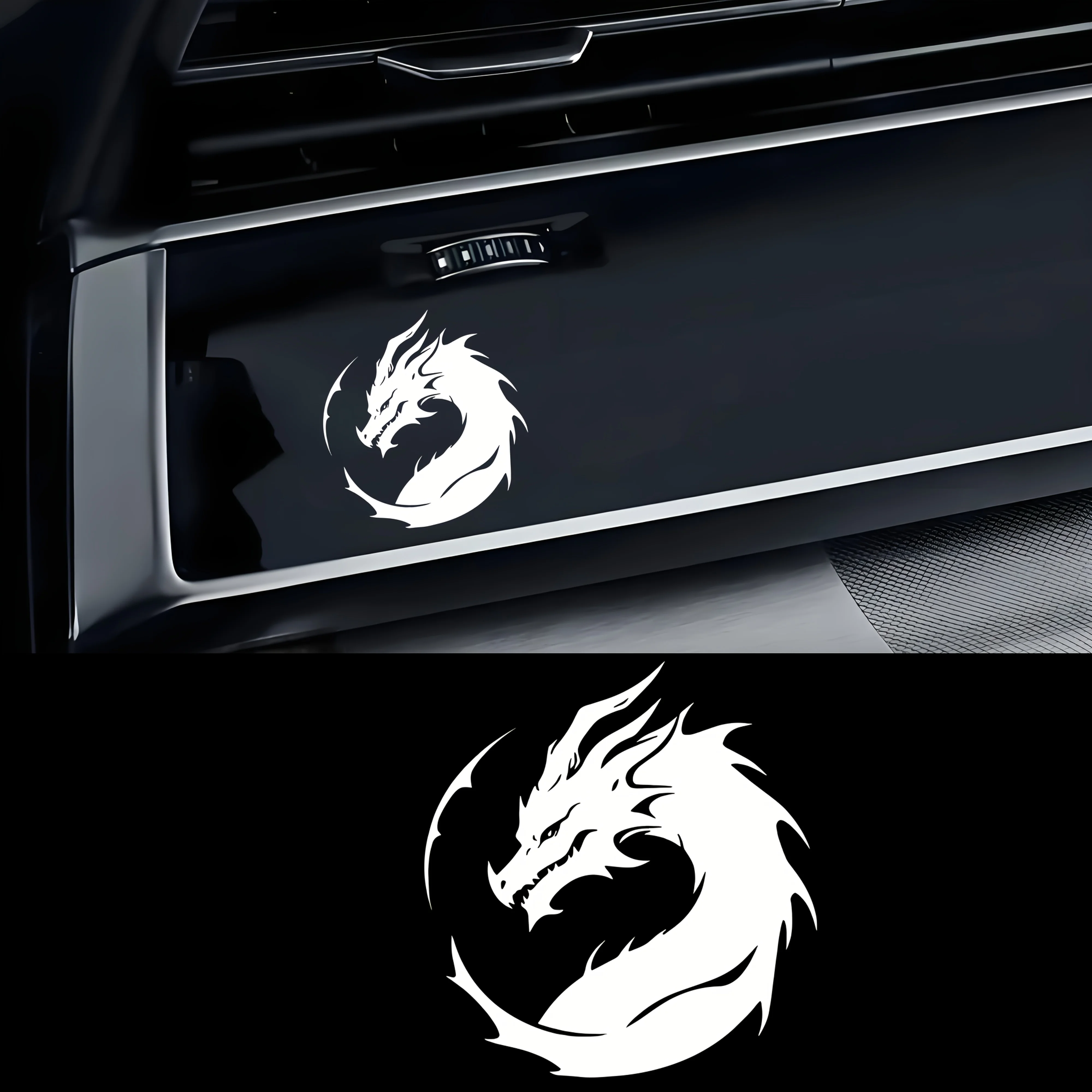 

Круглая водонепроницаемая виниловая наклейка с изображением дракона диаметром 6,5 см для декора автомобиля, мотоцикла, шлема, ноутбука, разные цвета