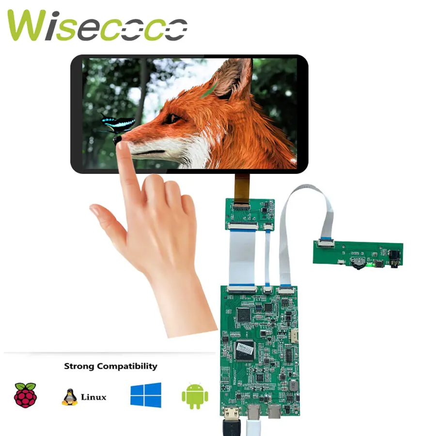 Wisecoco 7 Inch Touch Screen IPS 1920x1080 TFT LCD Module Mobile Phone For RPI Jetson Nano PC TV Box Game Console Display