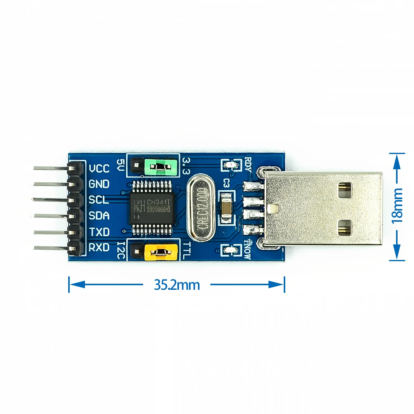 CH341T 2 in 1 module 3.3V 5V USB to I2C IIC UART USB to TTL single-chip serial port downloader