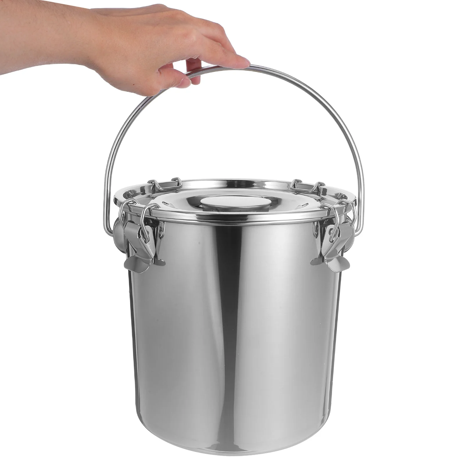 

Stainless Steel Sealed Milk Bucket Portable Storage Container Handle Durable Airtight Food Safe Bucket for Transporting Milk Oil