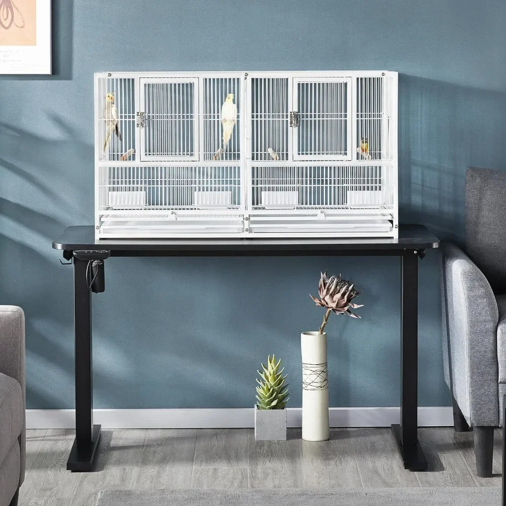 

%a Stackable Divided Breeder Bird Cage Parakeet Cage for Small Parrots Canaries Cockatiels Lovebirds Finches Budgies, White