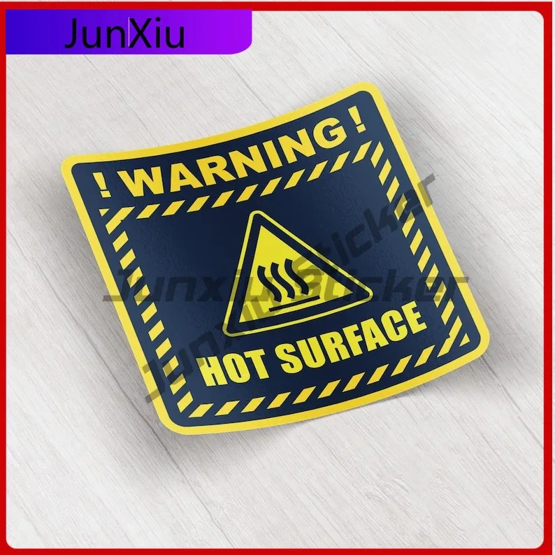 

Hot Surface Warning Sign Vinyl Car Sticker Anti Scratch Exterior Decor Bumper Bodywork Motocross Windshield Guitar Decal Accesso