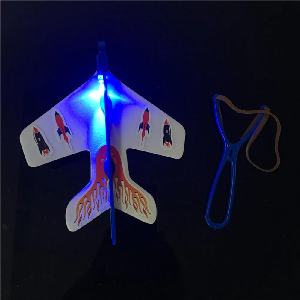

3Pcs LED Catapult Airplane Glider Easy Control Rubber Band Launcher Creative DIY Sticker Kids Gift Airplane