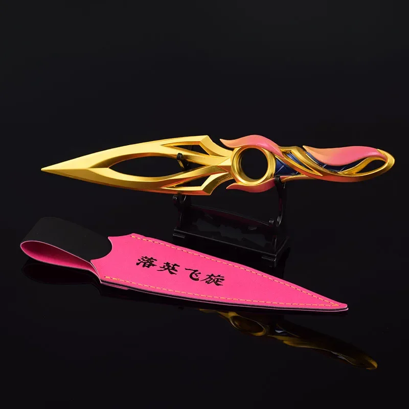 Modelo de arma Valorant Mystbloom Kunai con funda, cuchillo de Metal, espada de juguete, colecciones, juego, periféricos, regalos, adorno, 22cm