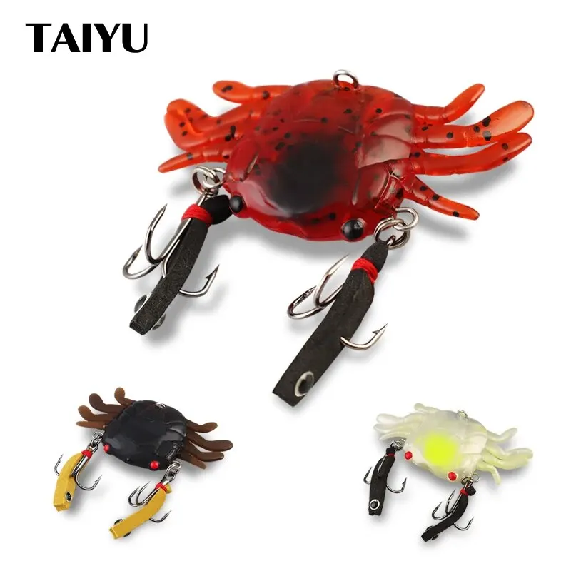 TAIYU Bionic Crab Fishing Lure 6g 13g Silicone Soft Bait Fake Baits For Squid Octopus Fishing Jig Head Lures Sea Fishing Tackle