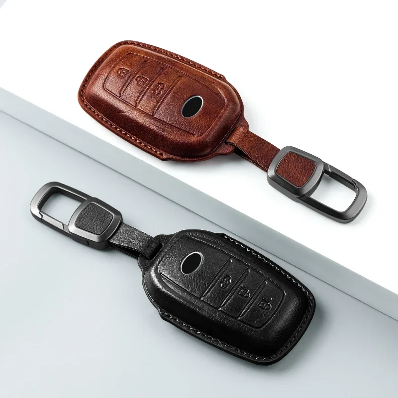 

Leather Car Key Case Cover For Toyota Land Cruiser 200 300 Prado Crown TLK 200 Yaris Cross Hilux Innova Fortuner Camry 55 Key