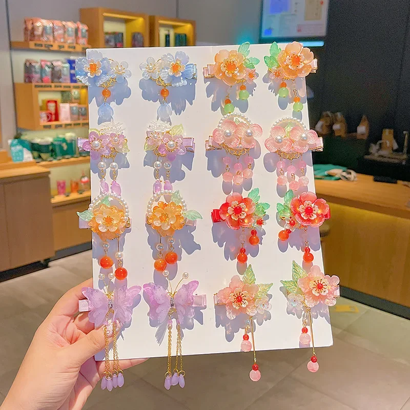 

New Children's Hair Clip Chinese Style Su Hair Clip Girls' Headwear Hanfu Hair Clip Girls' Forehead Hair Accessory