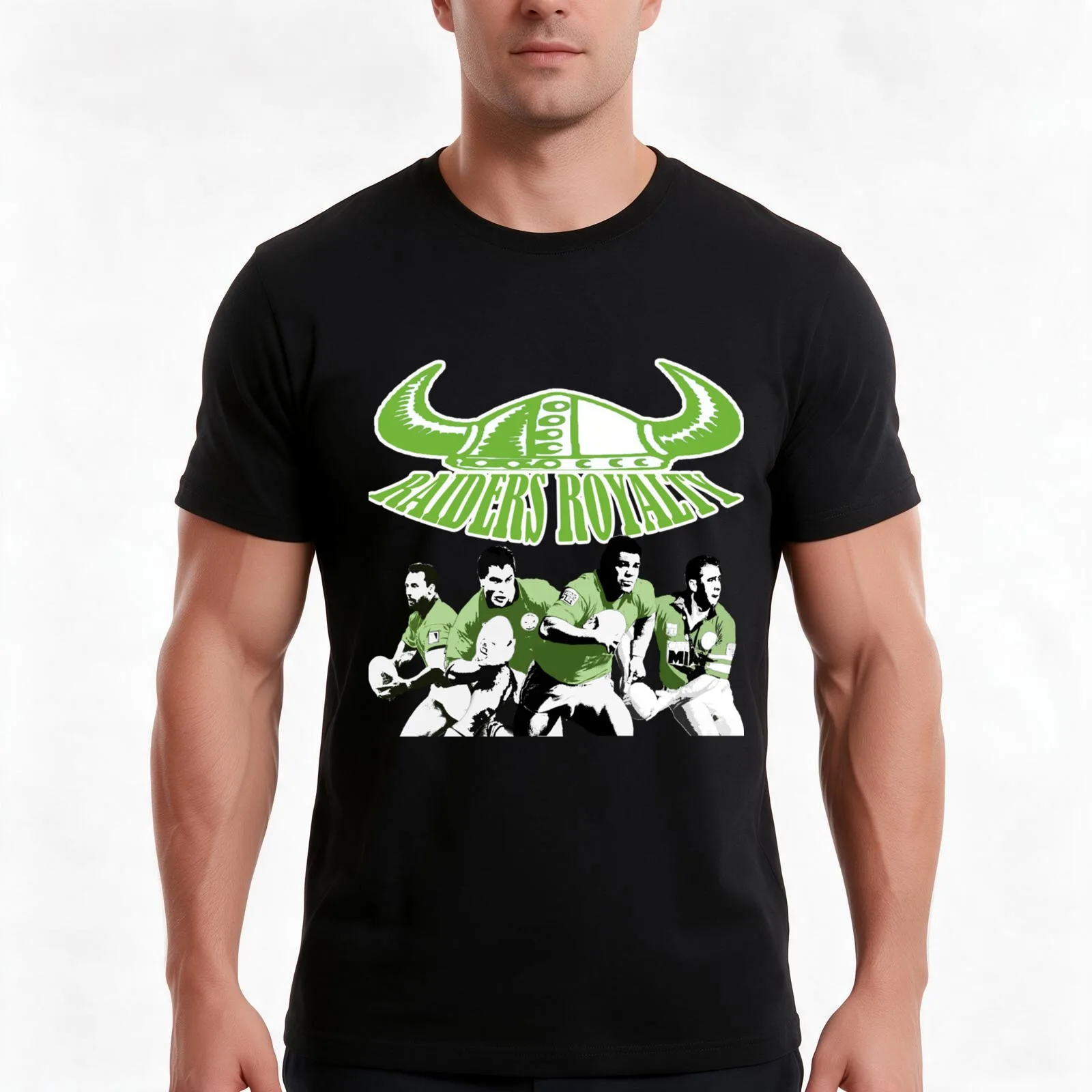 Canberra Raiders - Retro - Raiders Royalty Classic T-Shirt, Summer Casual Cotton Tee, Oversized Streetwear Tops, 100% Cotton