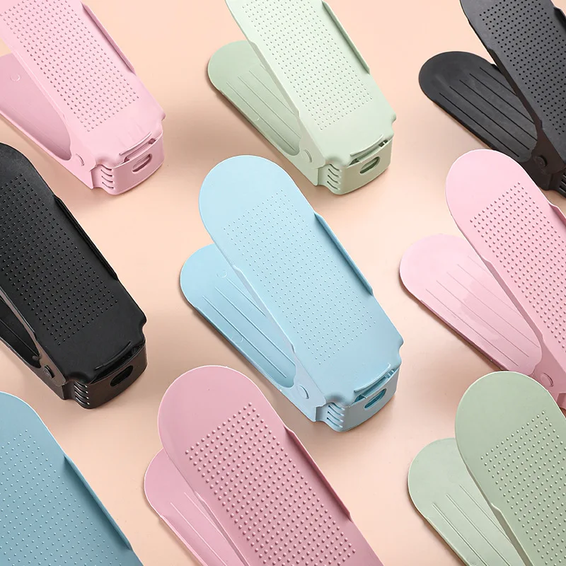 2/10Pcs Shoe Stacker Adjustable Shoe Slots Organizer Shoes Slots Space Saver Double Deck Rack Holder For Closet Organization Hot