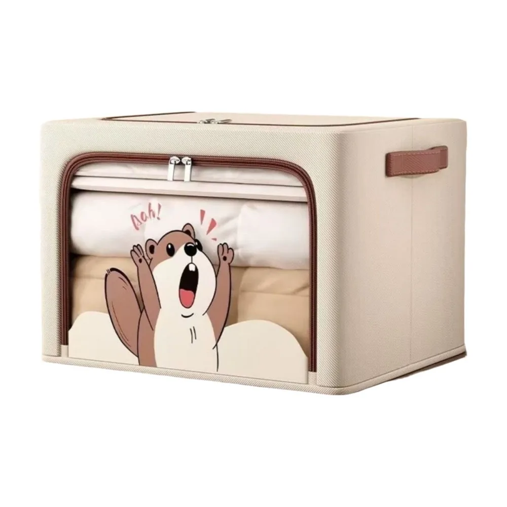 

Oxford Cloth Clothes Storage Box Waterproof Foldable Wardrobe Storage Box with Large Window Large Capacity Cabinet Organizer