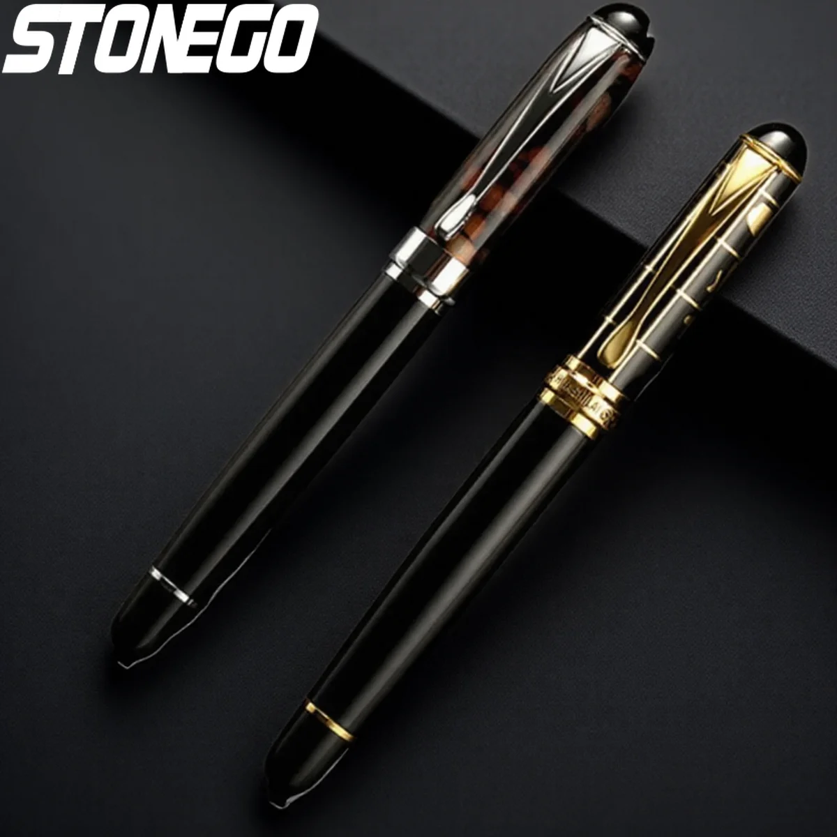 

Metal Acrylic Fountain Pen Gold Nib Upscale Office School Stationery Luxury Writing Instrument