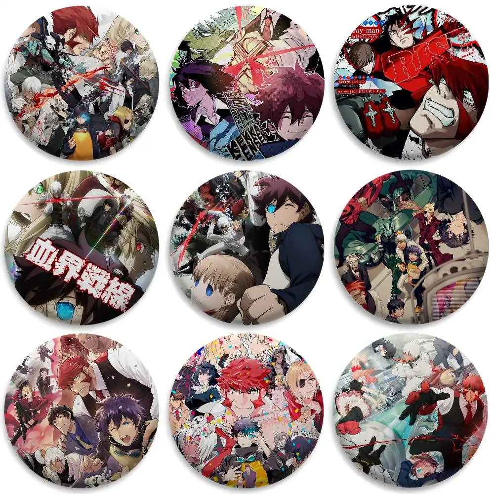 

Blood Blockade Battlefront Badges Round Exquisite Badge Brooches Creative Pins For Clothes Hat Backpack Gift Accessories