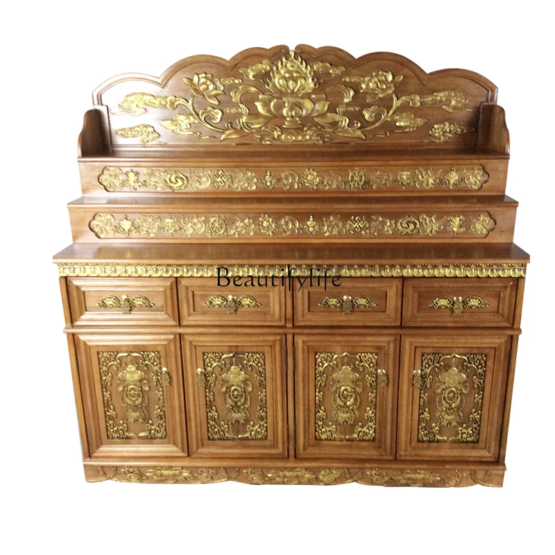 

Buddhist shrine stand cabinet for Taiwan household Buddhist cabinet shrine Guanyin for Taiwan God of Wealth elm