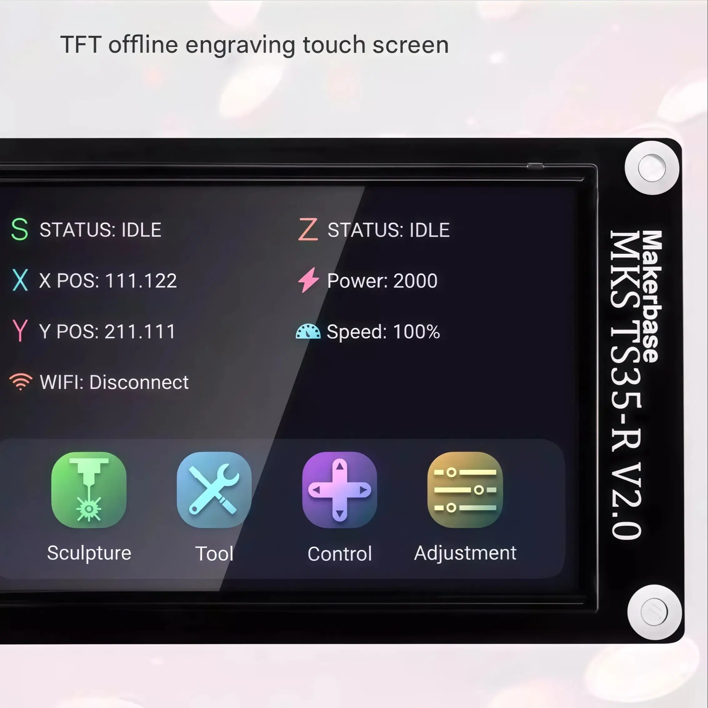 

Панель управления Makerbase MKS TS35-R с 3,5-дюймовым сенсорным экраном для лазерных/фрезерных станков с ЧПУ (офлайн-управление)