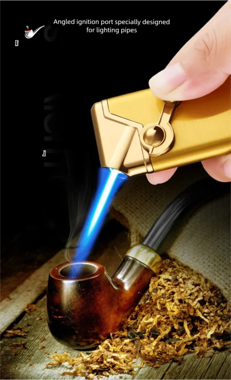 

Windproof Blue Flame Lighter Inflatable Tilt Ignition Portable Lighters Gas Windproof