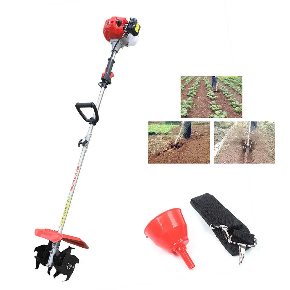 42.7cc 2Stroke Air-cooled Micro Tillage Weeder Garden Tiller Cultivator Soil Gas Tiller Farm Plant Yard Tilling Machine