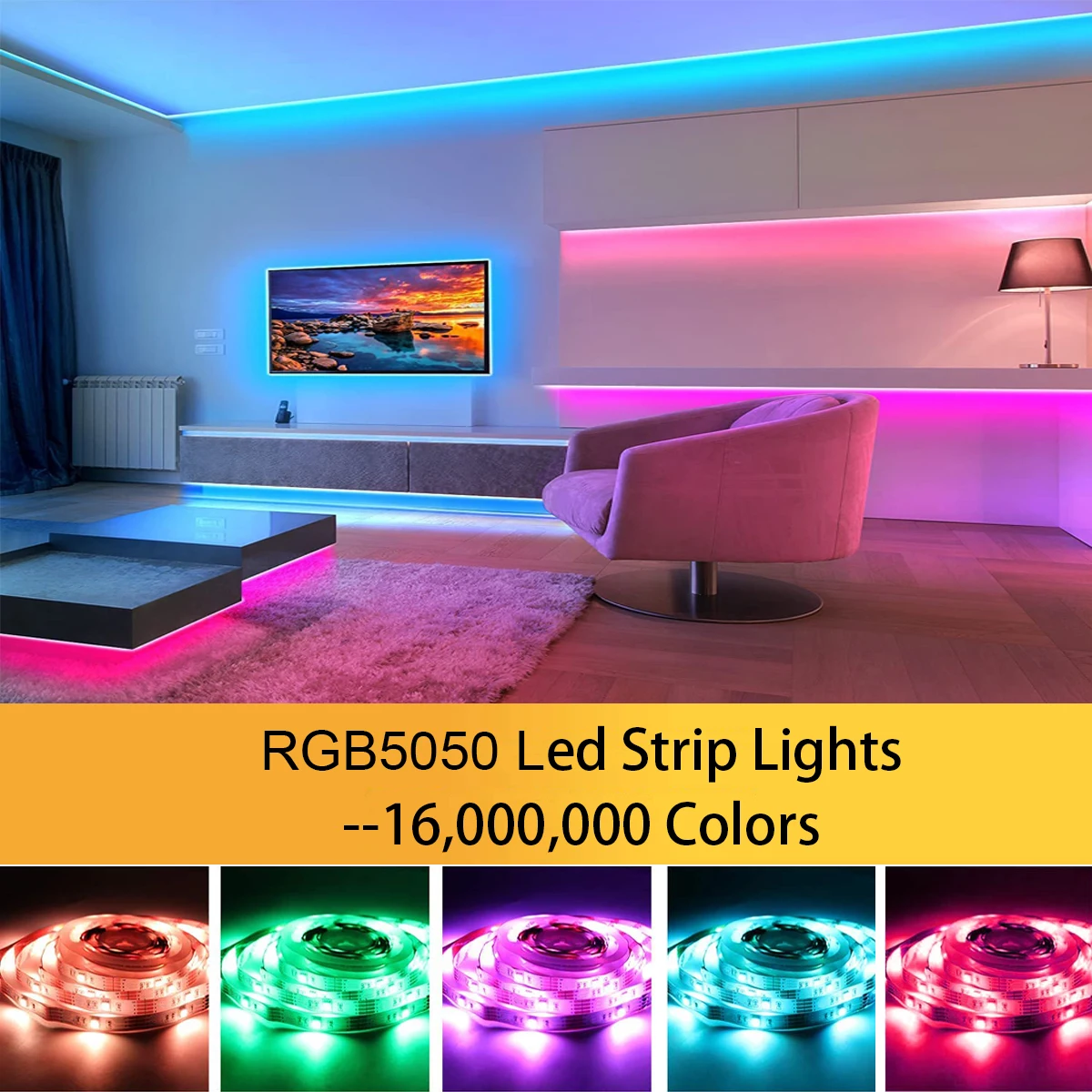 Led Strip Light Music Sync RGB 5050 Led Tape Bluetooth Control Flexible Ribbon for Room Party Decoration TV Backlight