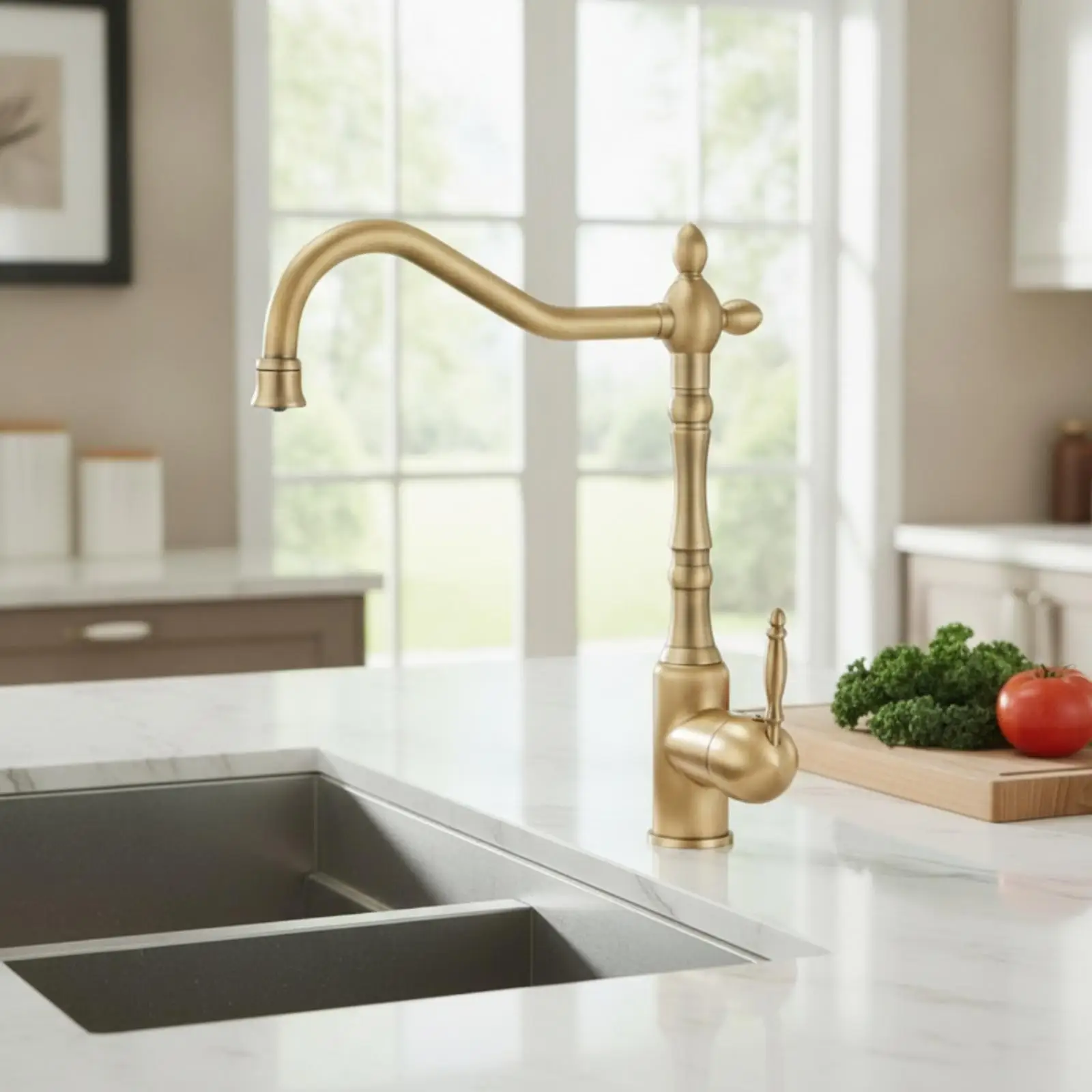 Faucet with Gooseneck Spout Easy to Install Gooseneck Faucet Rust Resistant
