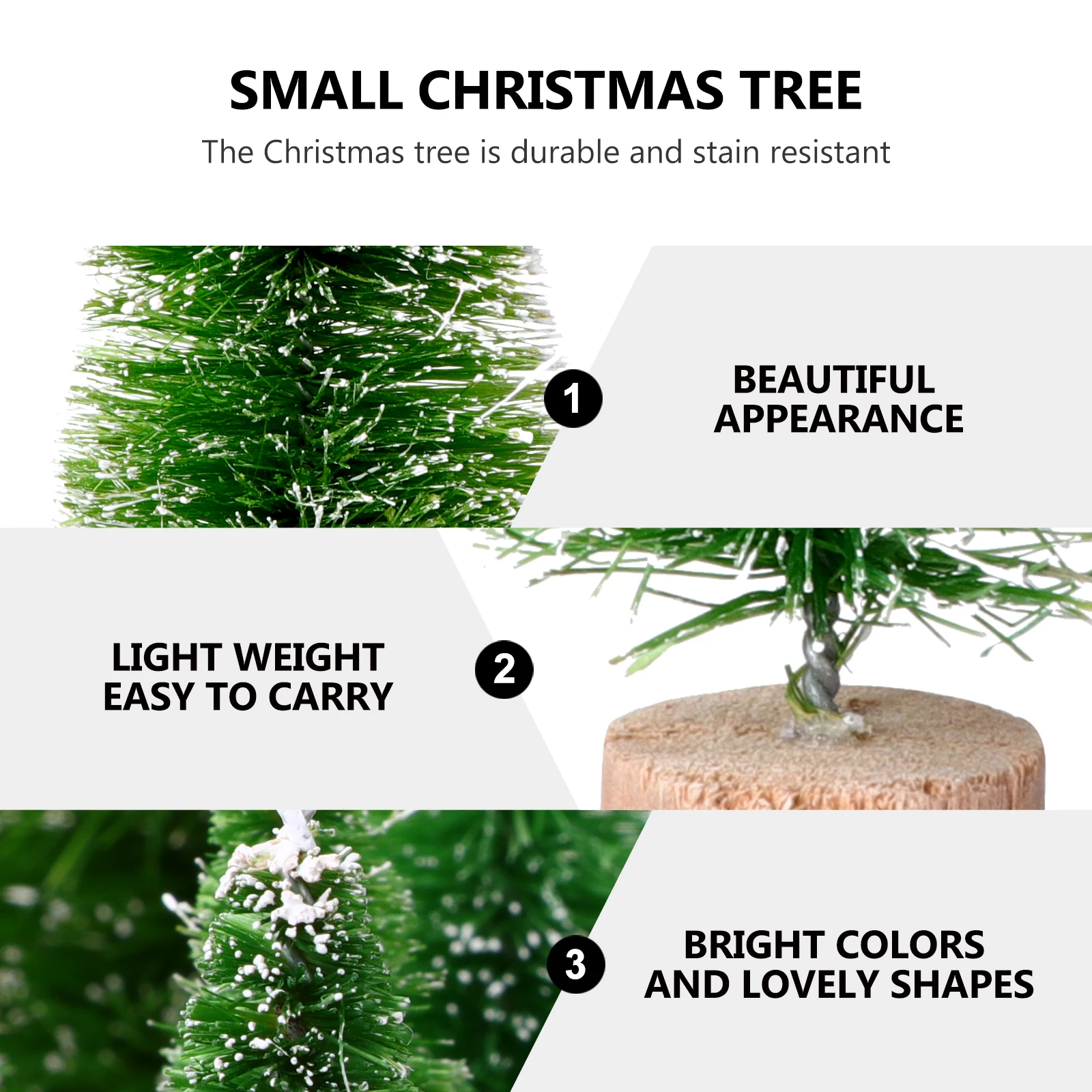 

30 Pcs Small Christmas Tree Decoration Desktop Mini Ornaments Sisal Props Miniature Silk Party Adornment Scene Layout