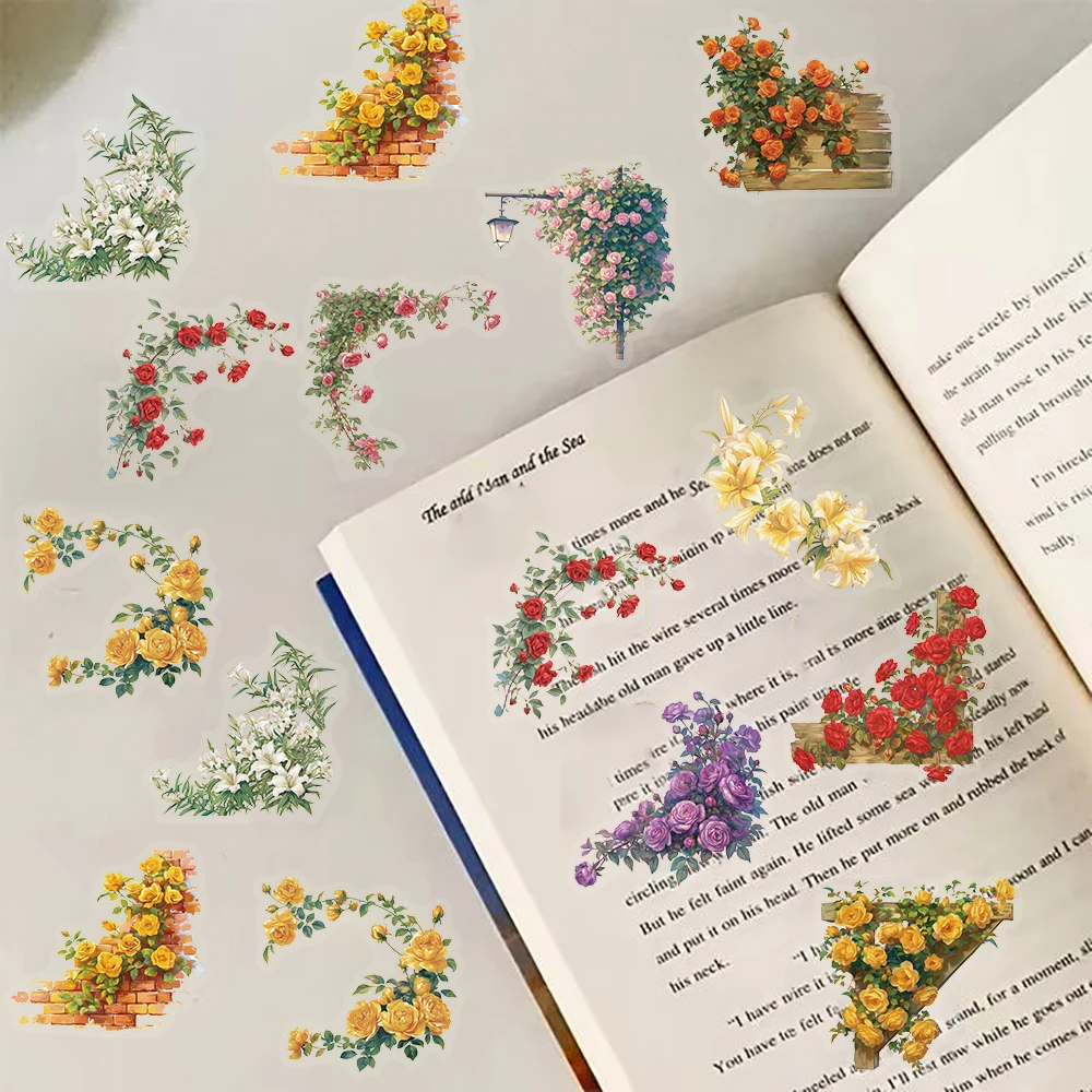 50/100 pezzi grappoli di fiori vintage adesivi nostalgia creativo bicicletta telefono streetwear skateboard bagagli adesivo graffiti