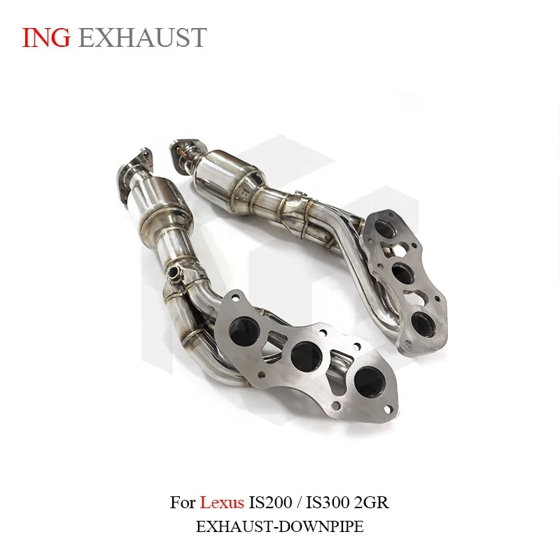 ING Exhaust System Catless Manifold For Lexus IS200 IS250 IS300 2006 + 2.0T 2.5 3.0 Exhaust Header Without Catalytic Converter