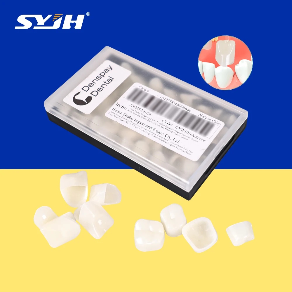 SYJH 1Box Dental Temporary Crown Porcelain Anterior Posterior Crowns Resin Teeth For Dentist Tools Dentistry Lab Material