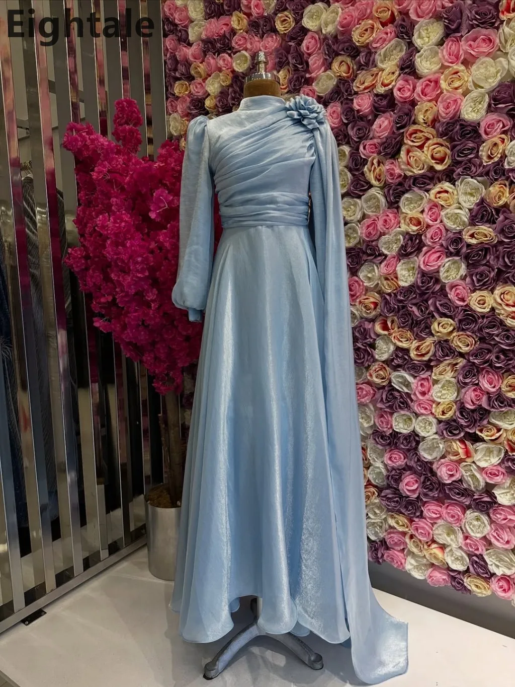 Robe de soirée musulmane à manches longues, bleu Royal, pour fête de mariage, robe de bal arabe saoudienne, dubaï, personnalisée, 2025