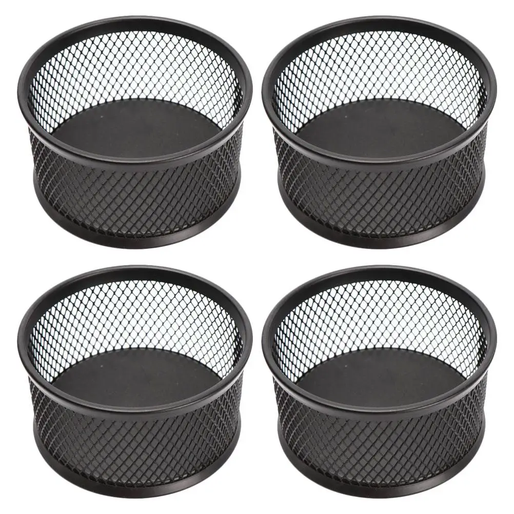 

4PCS Black Storage Barrel Paper Clip Holder for Paper Clips Thumbtacks Pins Office Desk Organizer Container Holder