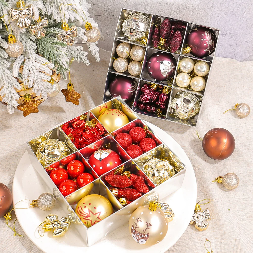 Weihnachtskugel-Ornamente, verschiedene Weihnachtsbaum-Hängedekorationen, wiederverwendbare Party-Hängekugel-Ornament-Dekoration für Heimdekoration