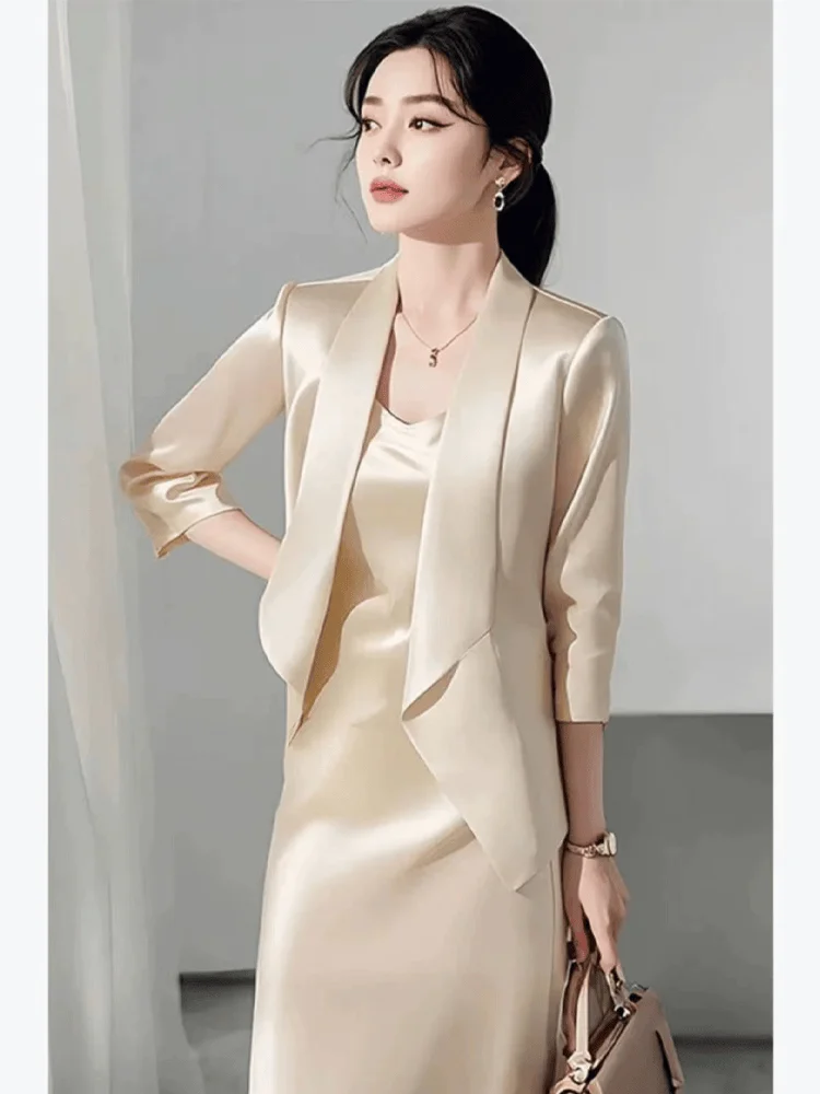 

Early Autumn Faion Set Luxury Sensation Women's Suiting Jaet Strap Dr Two-Piece Set Profional Look Collar Seve...