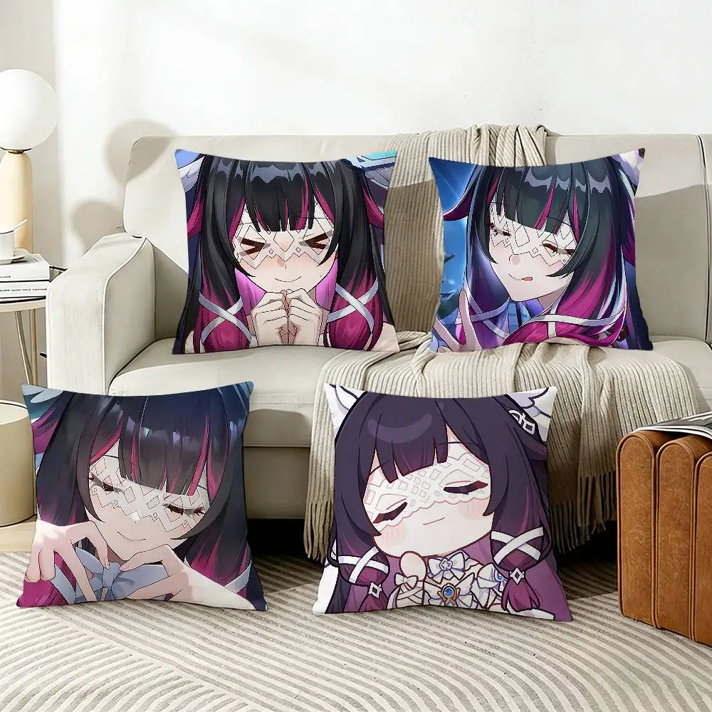 

C-Columbina G-Genshin I-Impact Pillow Cover Sofa Cushion Cover Home Room Decoration Children Gift