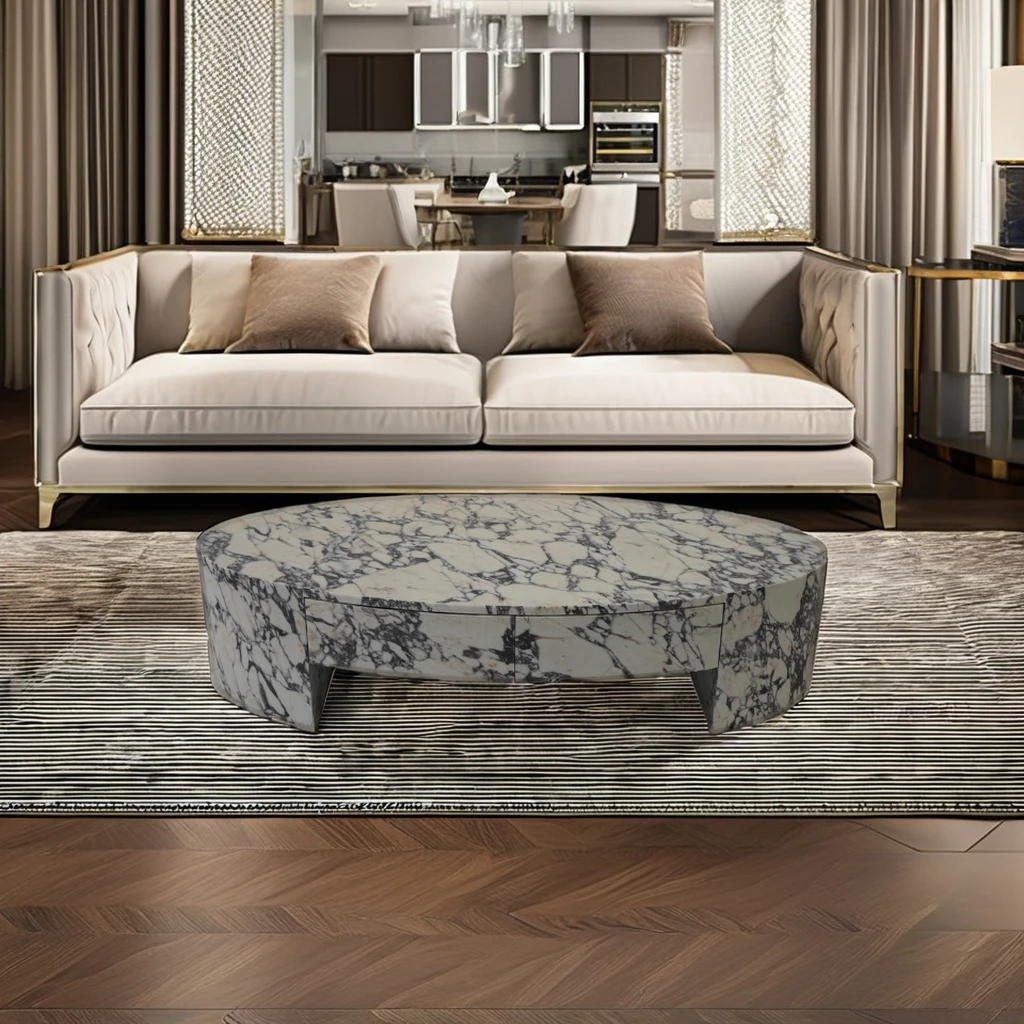 Factory Direct Sales Can Customize Luxury Living Room Round Marble Coffee Table