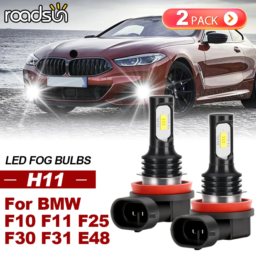 ROADSUN 2 Stück für BMW F10 F11 F25 F30 F31 E48 Canbus Auto-LED-Nebelscheinwerfer Ultra-Nebellampe