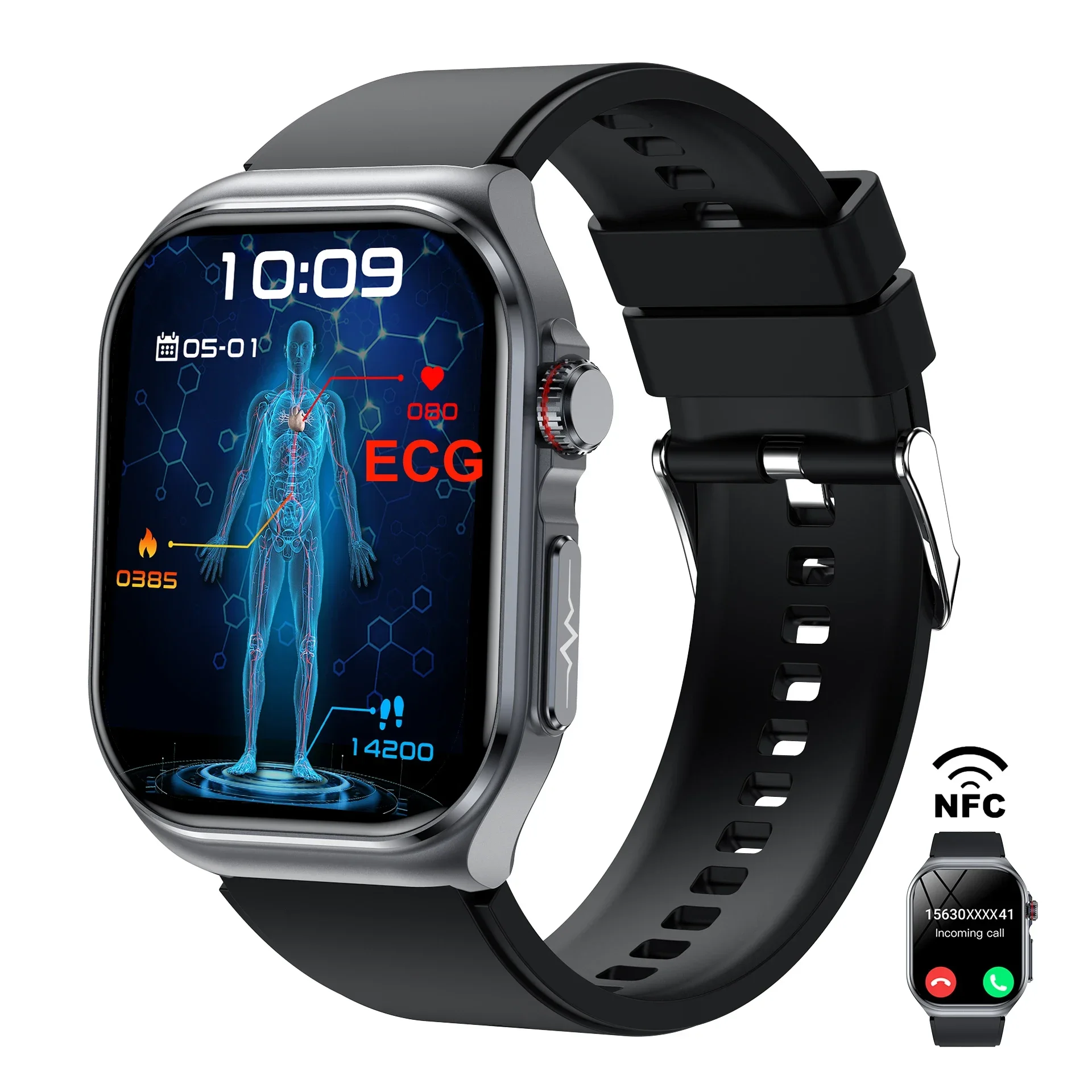 

Модные умные часы ET585 NFC для мужчин, водонепроницаемые умные часы reloj emontre connecte