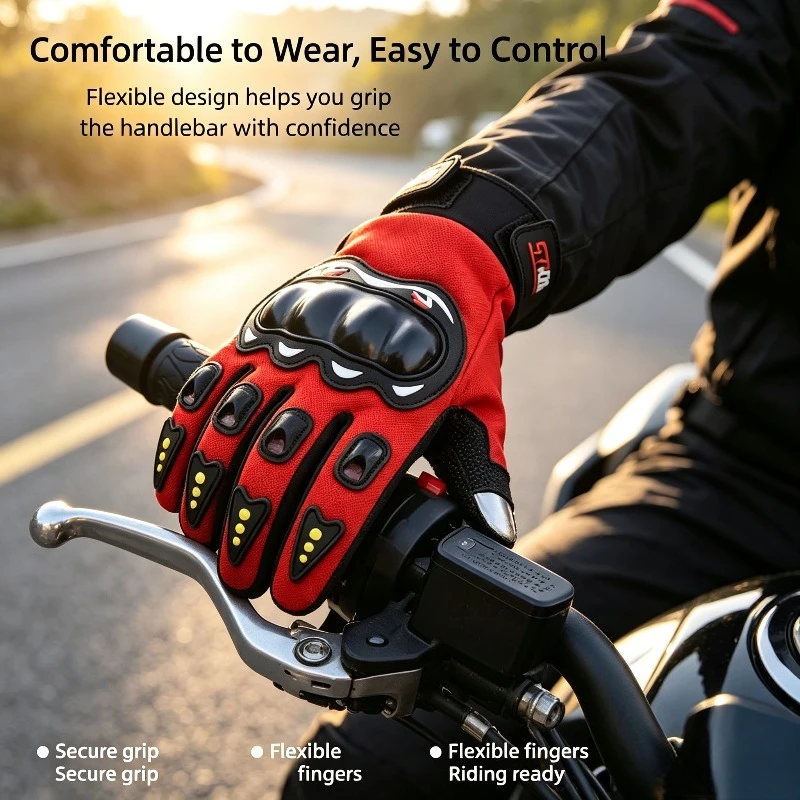 Full-finger Motorcycle Gloves Men Touch Screen Outdoor Off-road Sports Cycling Protection Anti-fall Motorcycle Finger Gloves