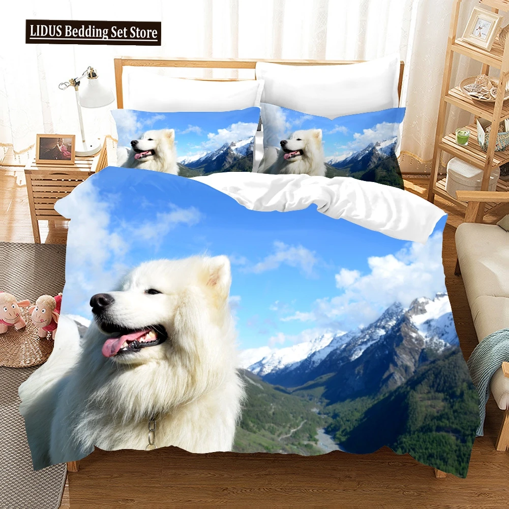 

3Dthe Samoyed Dog Bedding Sets Duvet Cover Set With Pillowcase Twin Full Queen King Bedclothes Bed Linen