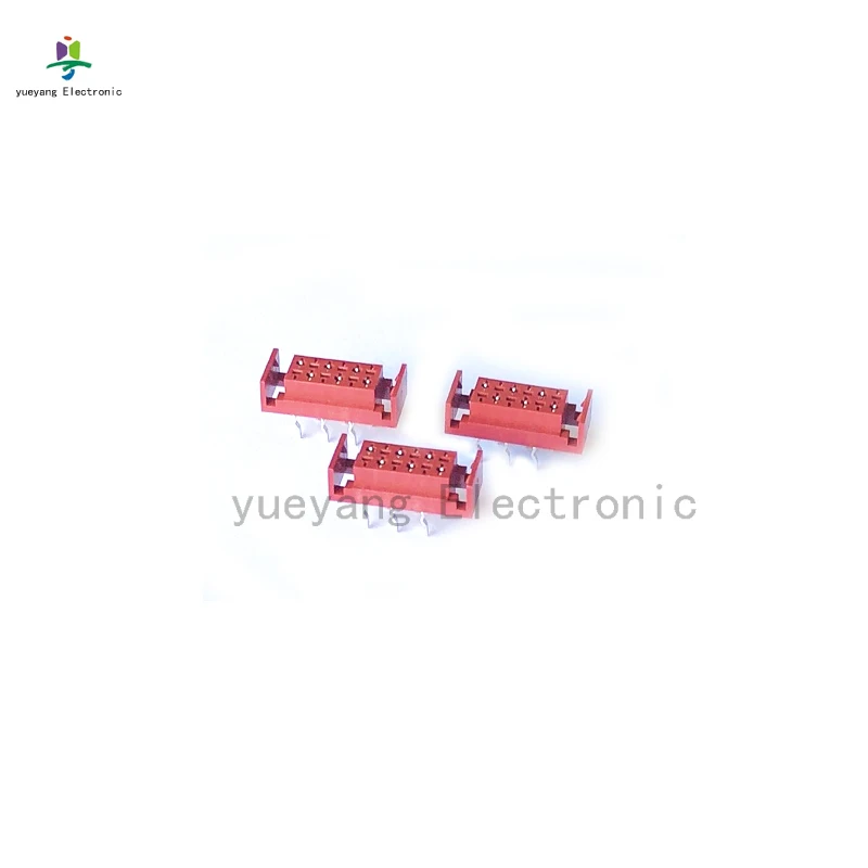 Red IDC Micro match 4P 6P 8P 10P 12P wire to board pcb connector female socket connector 1.27mm MRC Straight DIP TypeHaving ears