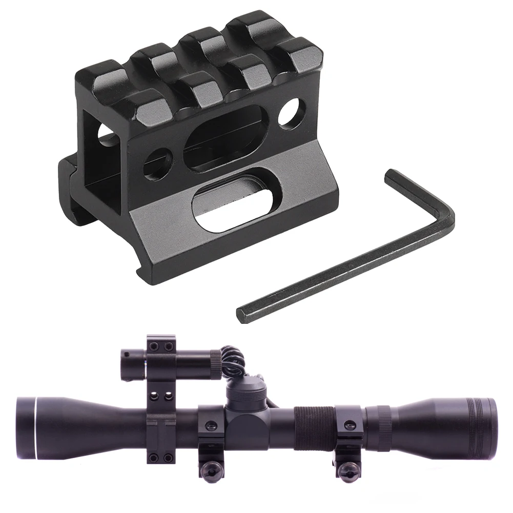 3 Slot 20mm Riser Mount Aluminum Alloy Scope Riser Base Mount Quick Release Scope Mount Base for Picatinny Rail