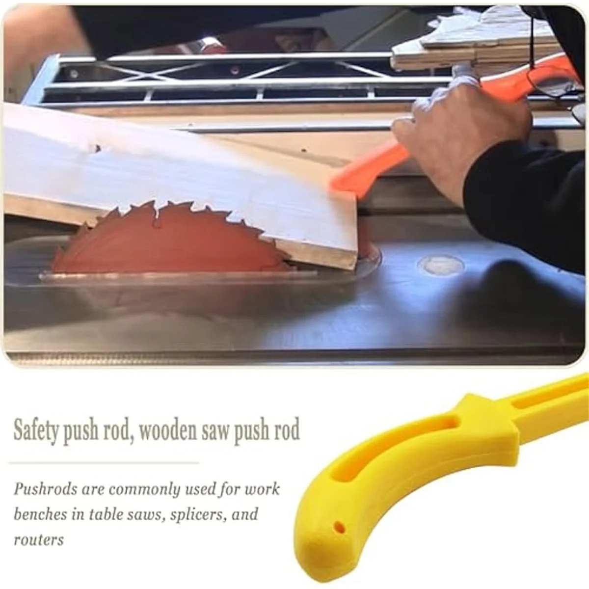 Safety Woodworking Push Stick for Pushing Stock Through on Table Saws, Router Tables, Shapers and Jointers (2PCS) image 4