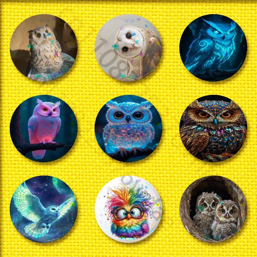 

Nighthawk Night Owl Bird Badge For 44mm 32mm 58mm 25mm 75mm Round Pin Brooch Insignia Case Collectibles