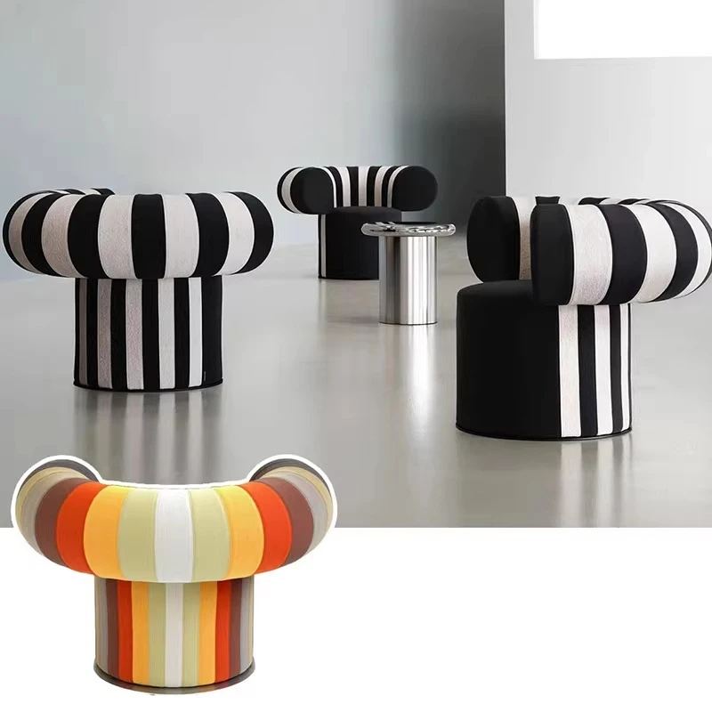 

Modern simple color fan fabric leisure chair villa living room